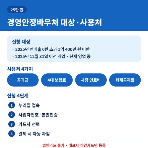 소상공인 경영안정바우처 신청 대상 매출 기준과 사용처 4가지 신청방법 4단계