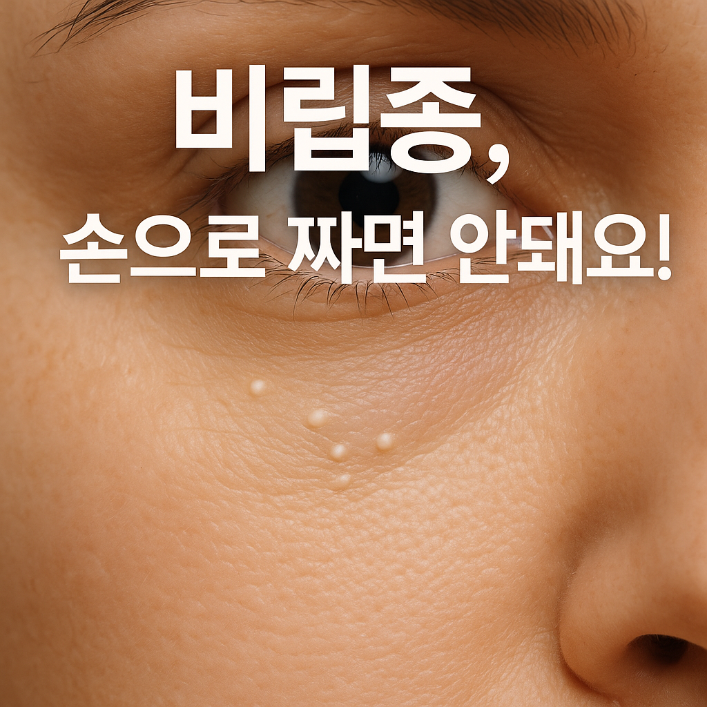 눈밑에 생긴 하얀좁쌀 절대 손으로 짜지 마세요