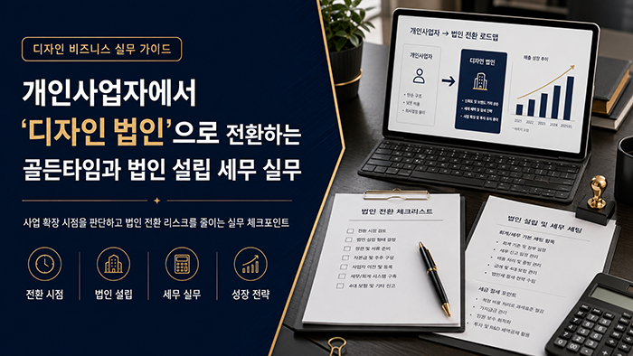 개인사업자에서 '디자인 법인'으로 전환하는 골든타임과 법인 설립 세무 실무