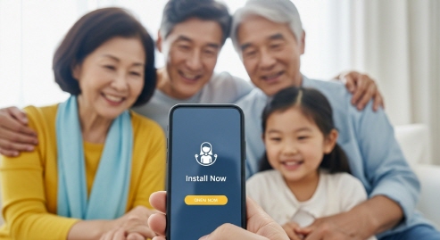 '지금 설치하세요'라는 표현이 있는 스마트폰 화면