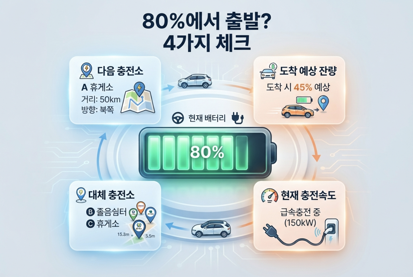 전기차 급속충전 80퍼센트에서 출발 여부를 결정하는 체크리스트