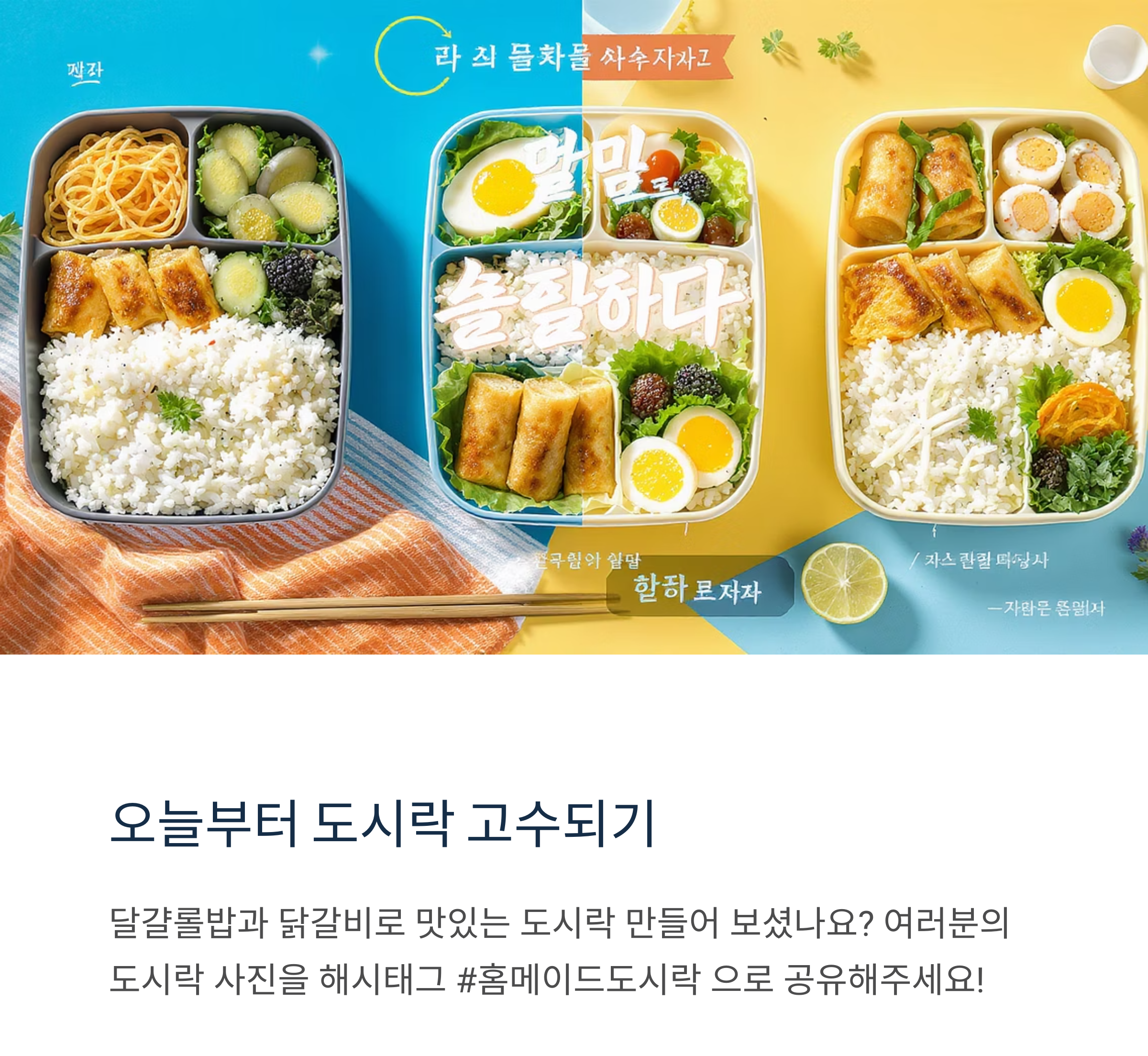 도시락 메뉴 고민 끝! 달걀롤밥과 닭갈비로 한 끼 해결