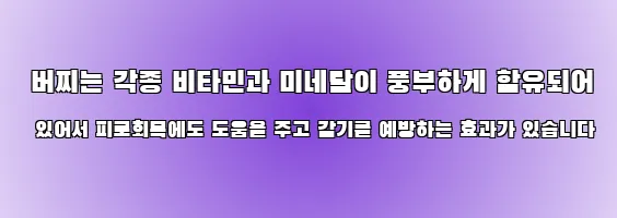  버찌는 각종 비타민과 미네랄이 풍부하게 함유되어 있어서 피로회복에도 도움을 주고 감기를 예방하는 효과가 있습니다