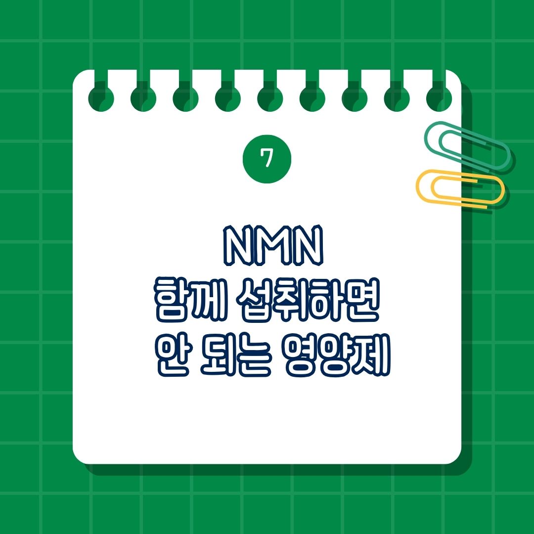 NMN영양제, NMN(니코틴아마이드 모노뉴클레오타이드) 함께 섭취하면 안 되는 영양제, 함께 복용하면 안 좋은 약물, 같이 먹으면 안 되는 성분