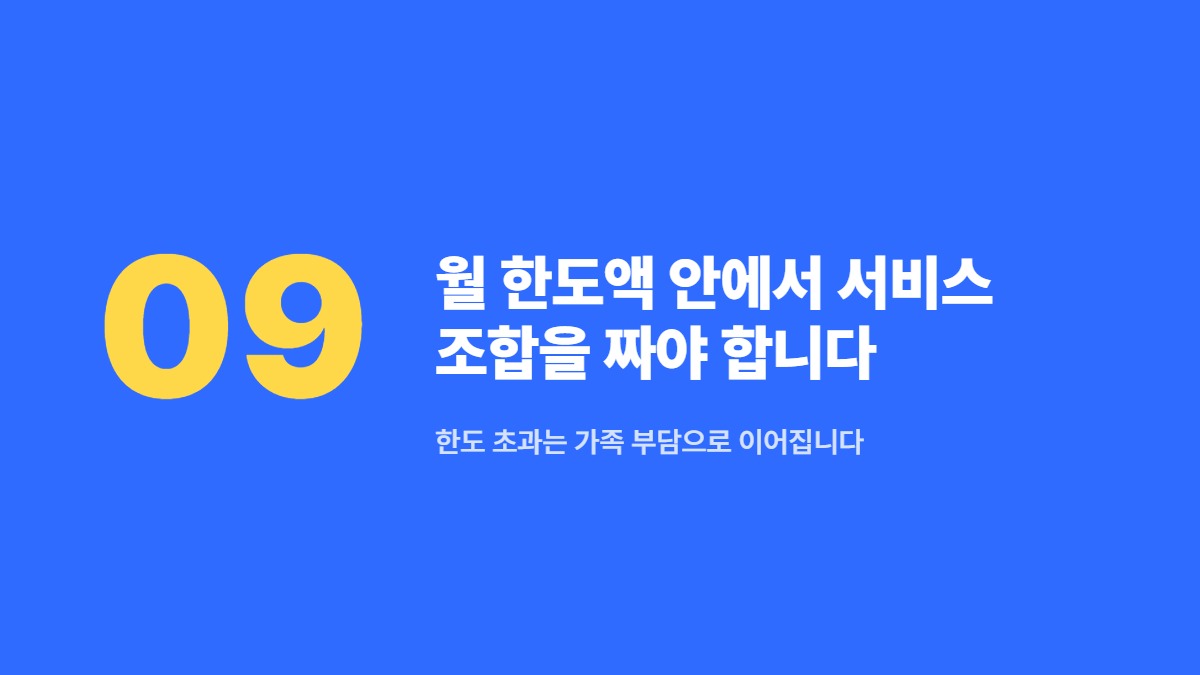 월 한도액 안에서 서비스 조합을 짜야 합니다 — 한도 초과는 가족 부담으로 이어집니다