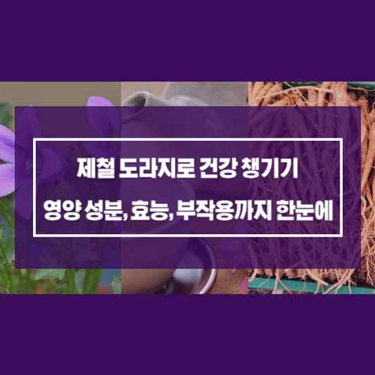 도라지 영양 성분, 효능, 부작용