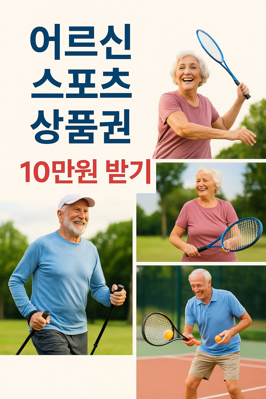 비플페이 필수 어르신 스포츠 지원 홍보 포스터