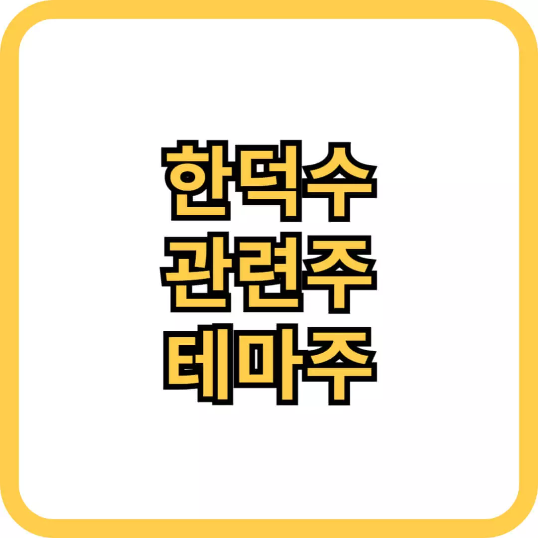 한덕수 관련주 테마주 확인