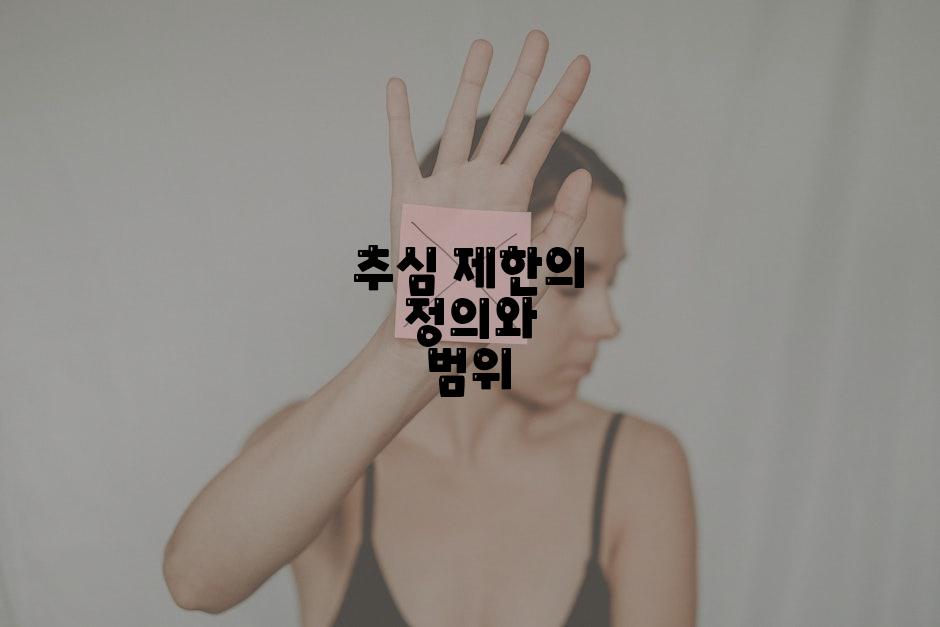 추심 제한의 정의와 범위