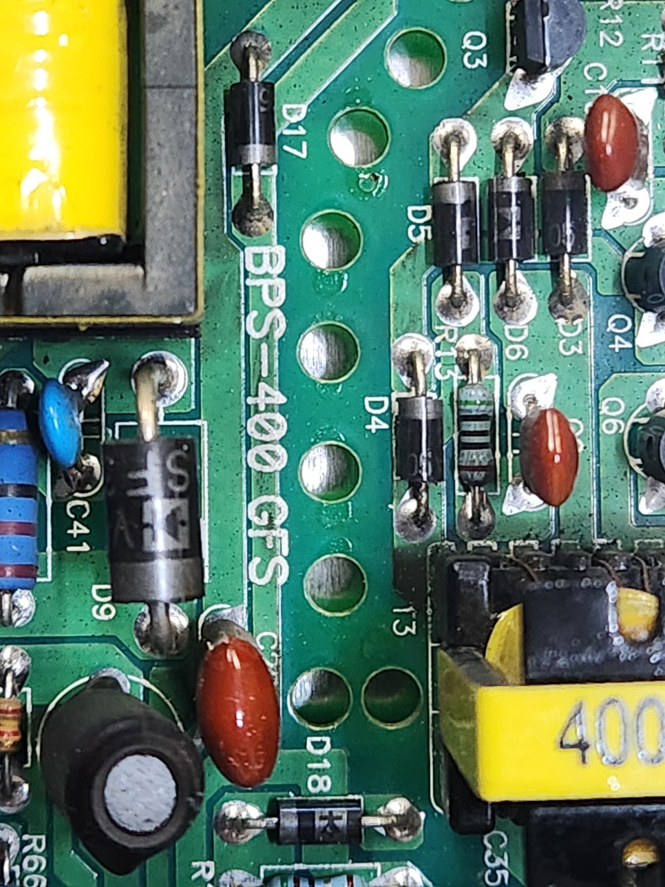 금성방재 파워보드 BPS400-GFS PCB 소손, 출력전압 無 수리 완료