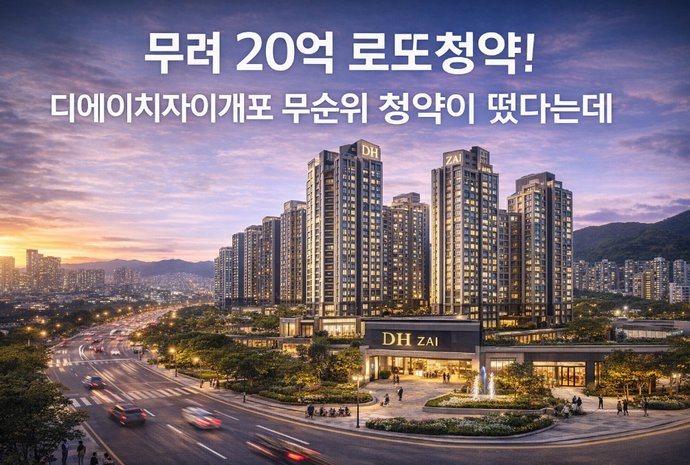 디에이치자이개포 20억 로또청약 무순위 신청 완벽 가이드