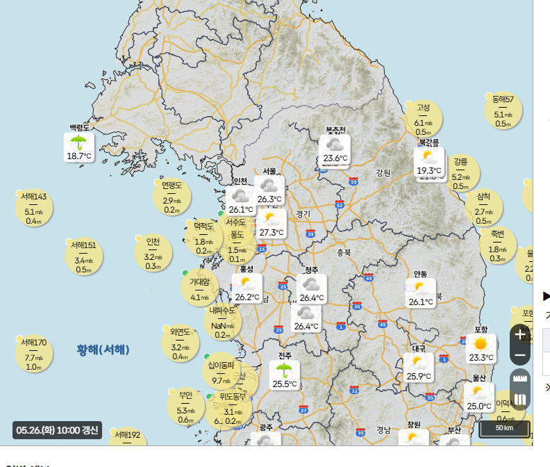기상청 동네예보 (홈페이지 접속)