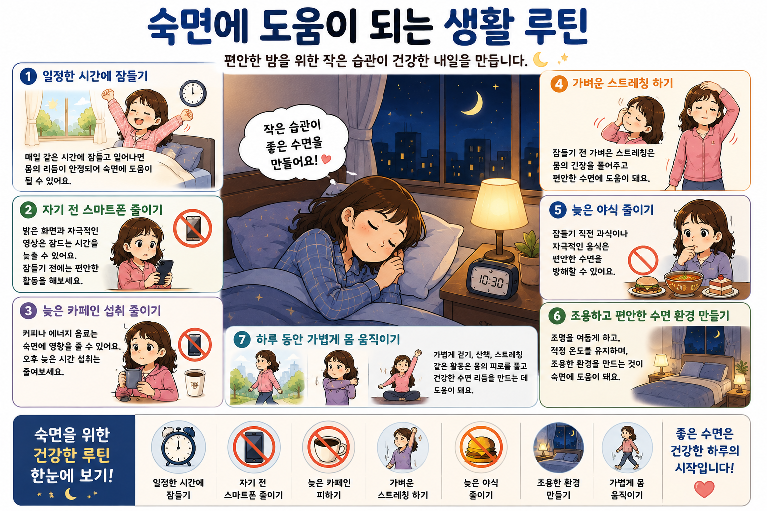 숙면에 도움이 되는 생활 루틴