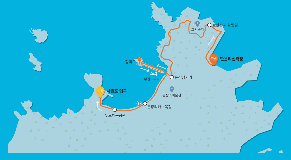 자은도 해넘이길 지도