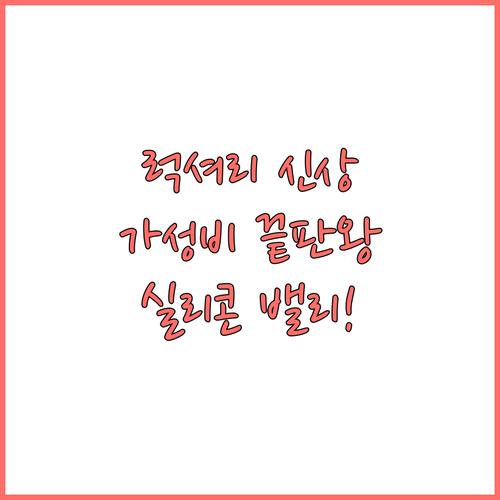 올 인클루시브 신상 가성비까지 실리콘..