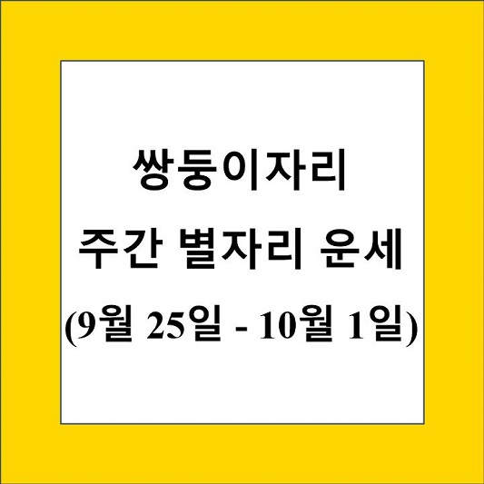 쌍둥이자리 주간 별자리 운세 제목 상자