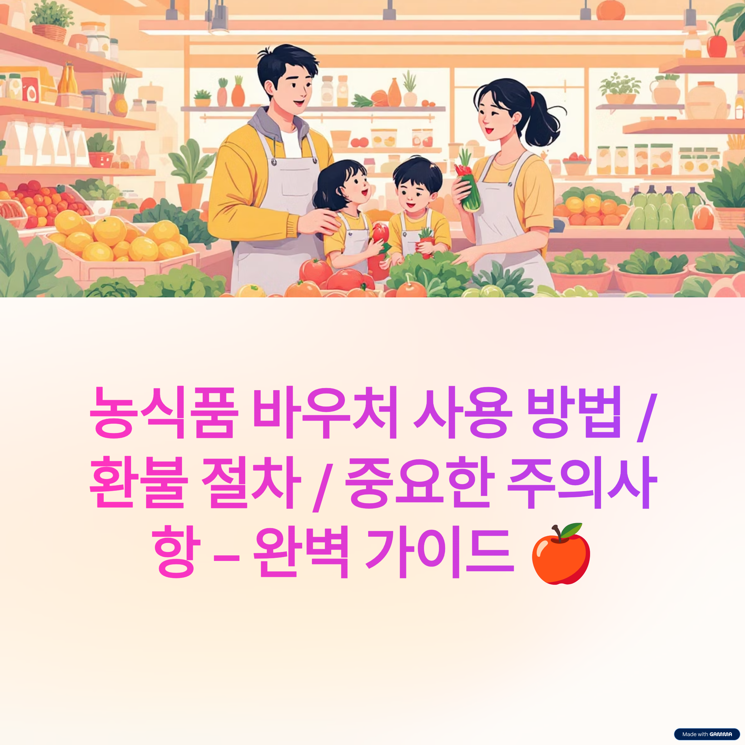 농식품 바우처 사용 방법, 주요안내