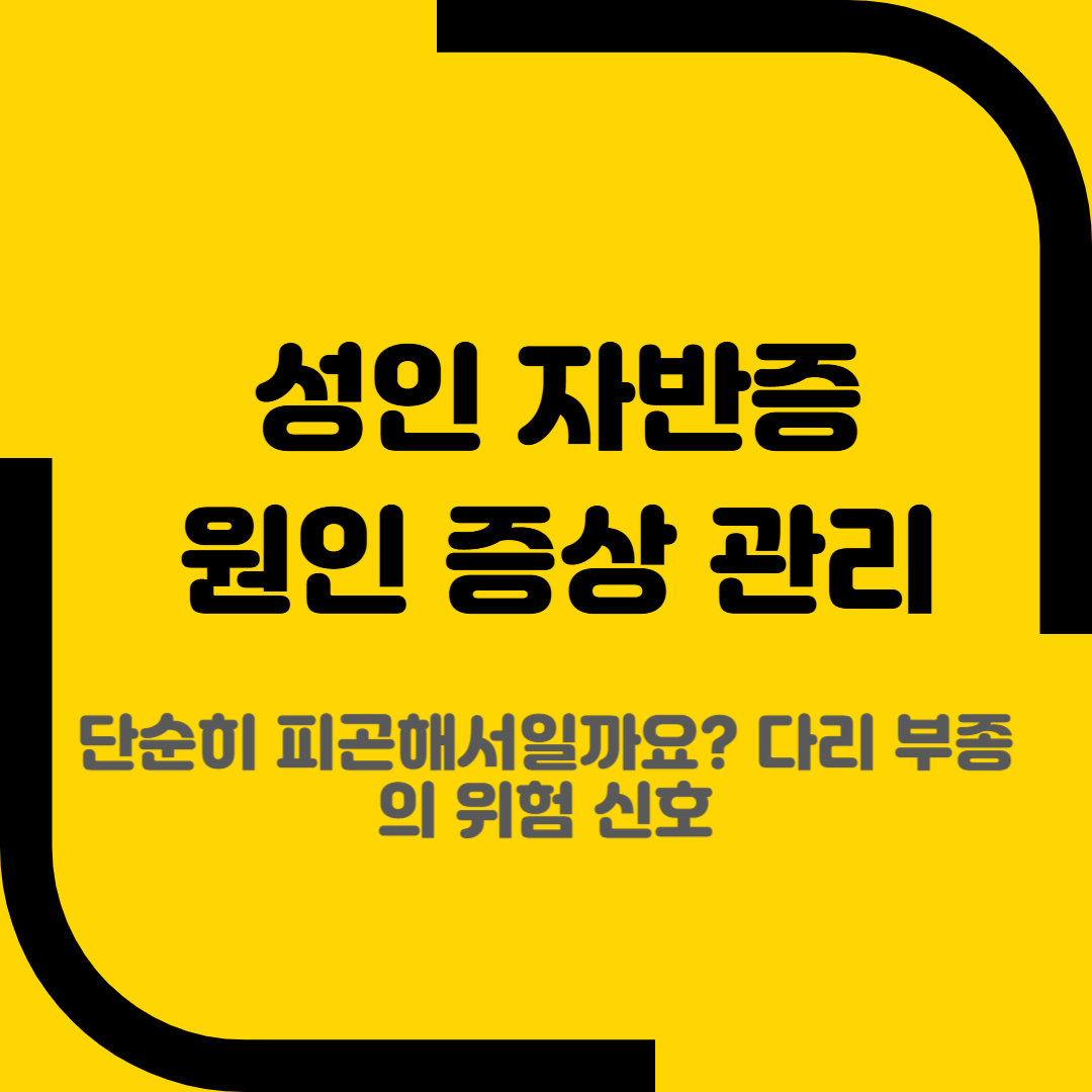성인 자반증 원인 증상 관리