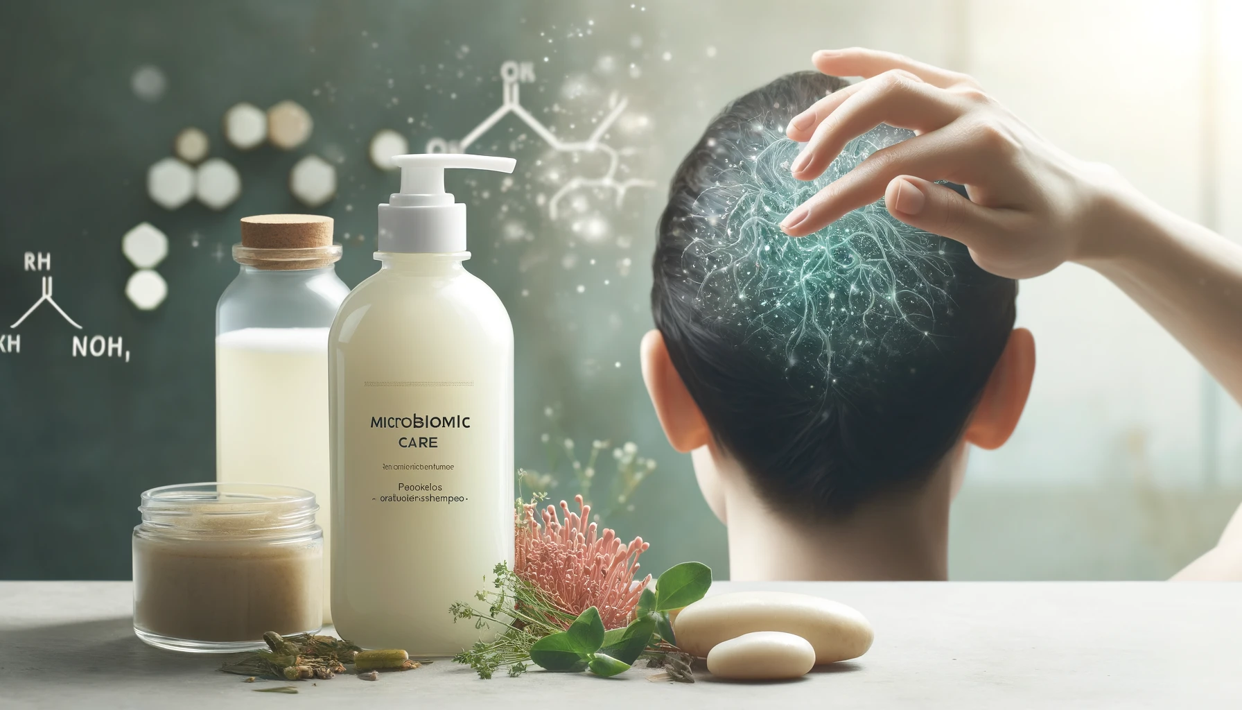 기능성-헤어제품과-머리에너지를-보여주는-일러스트