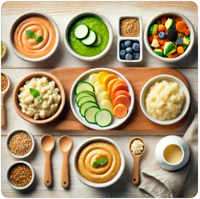 다양한 이유식 이미지