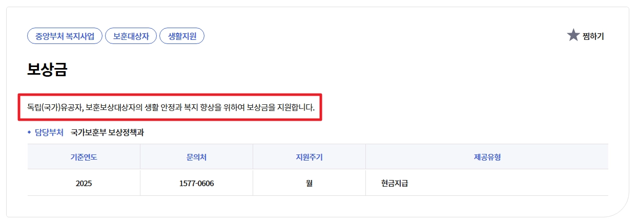 독립유공자 보훈보상대상자 보상금 자격확인방법