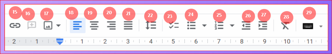 구글 독스(구글 Docs) 툴바(Toolbar) 2