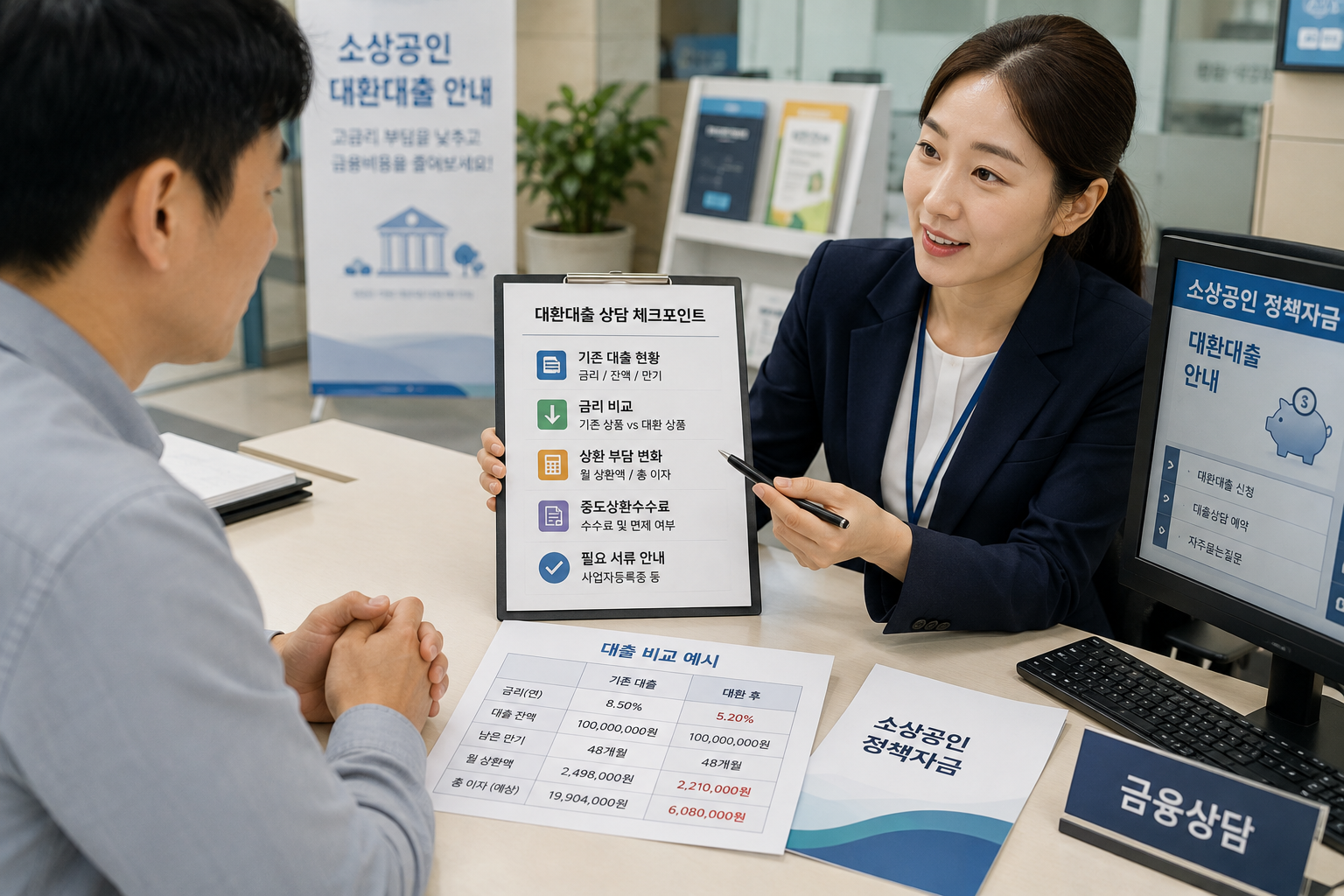 친절한 대환대출 상담 현장