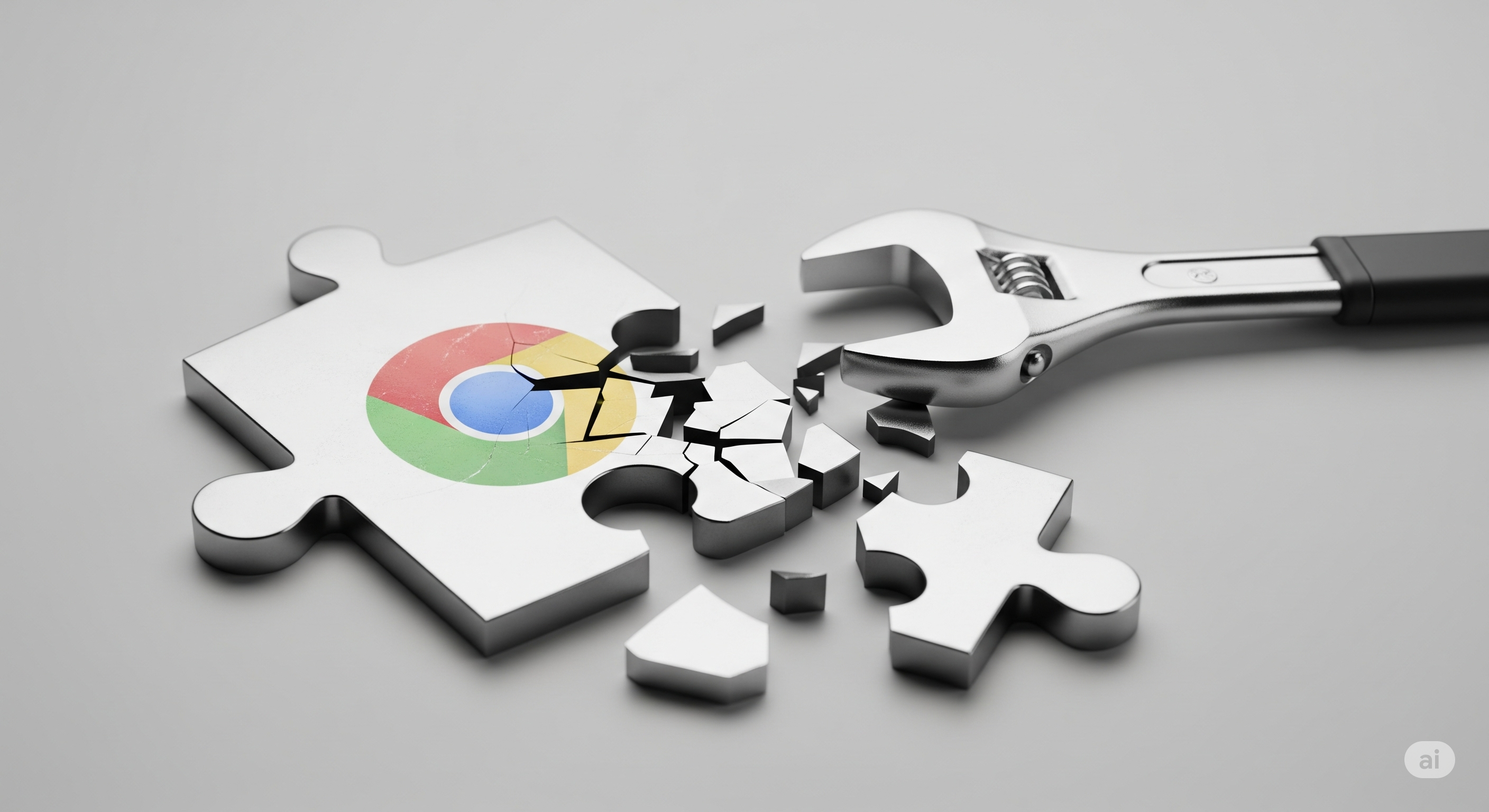 깨진 크롬 확장 프로그램 아이콘과 오류 메시지