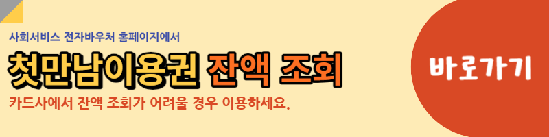 첫만남이용권 잔액 조회 링크