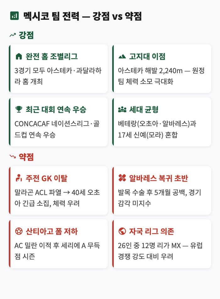멕시코 팀전력