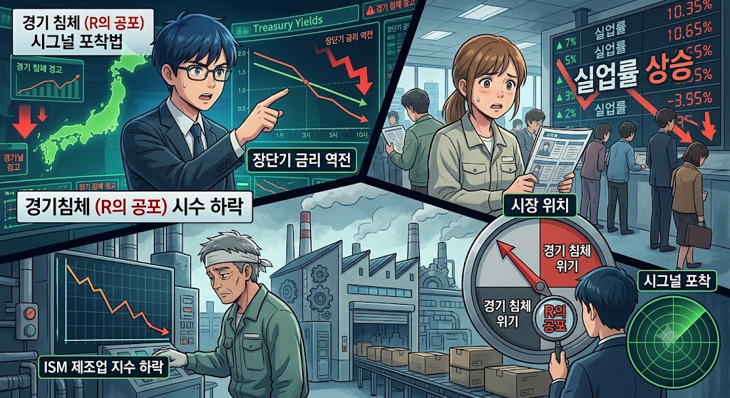 경기 침체 시그널 포착법 : 장단기 금리 역전, 실업률, ISM 제조업 지수로 판단하는 시장 위치