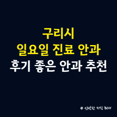 구리시 일요일 진료 안과 병원, 후기 좋은 안과 병원 추천