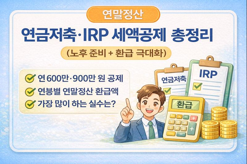 연말정산 연금저축·IRP 세액공제 총정리 (노후 준비 + 환급 극대화)