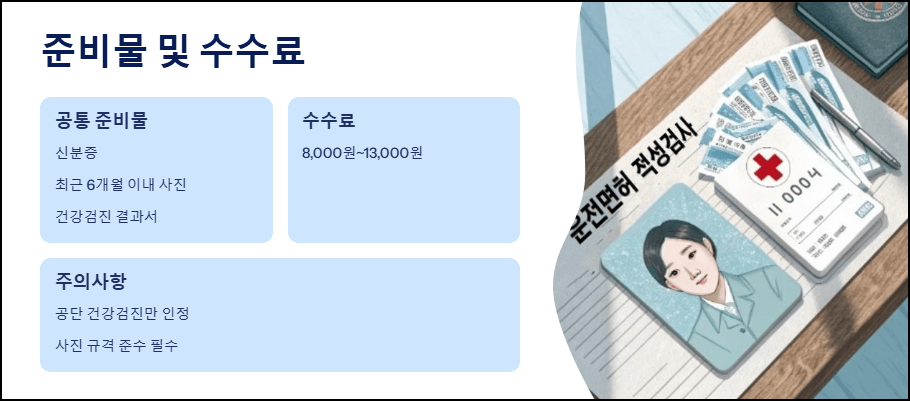 적성검사 준비물 및 수수료