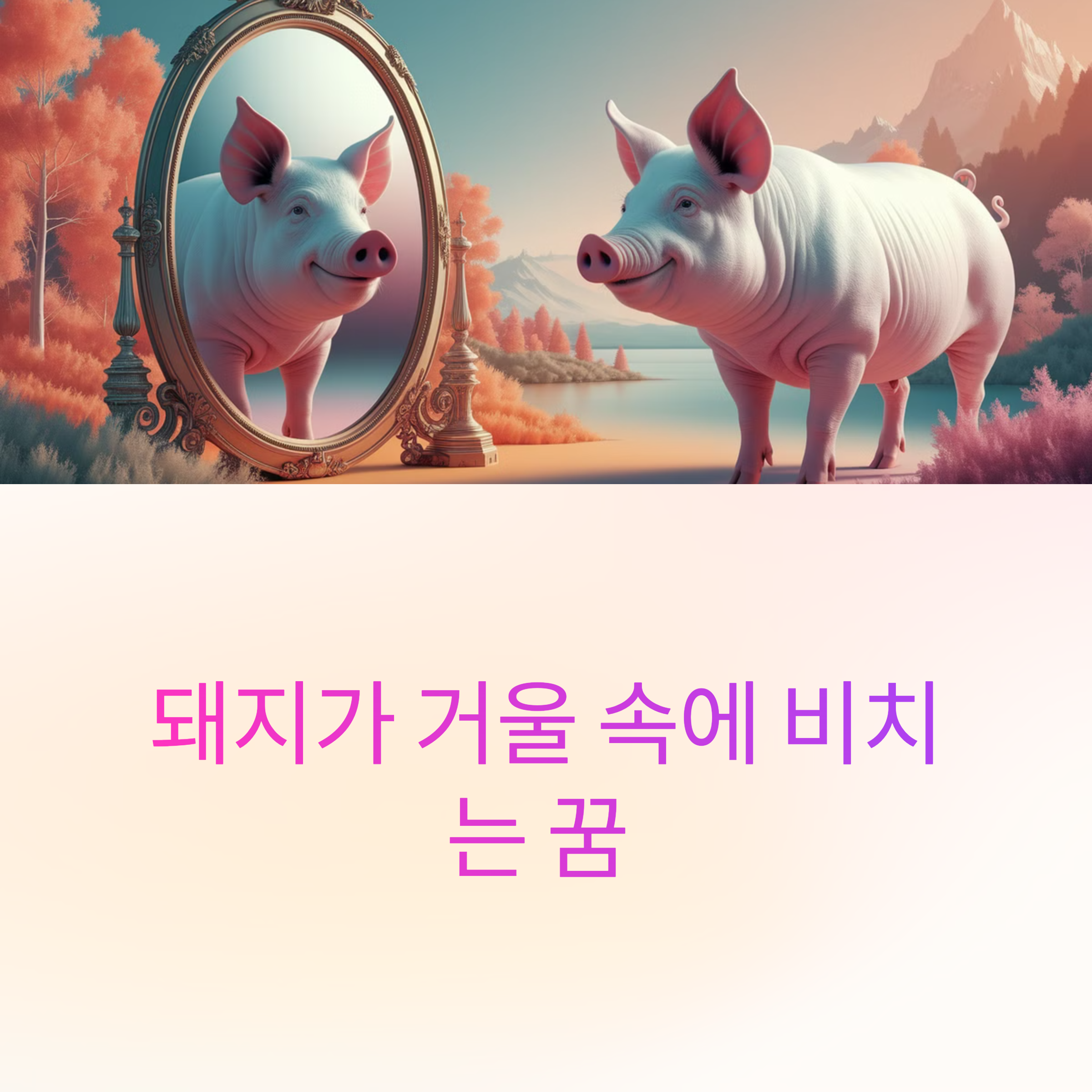 돼지가 거울 속에 비치는 꿈