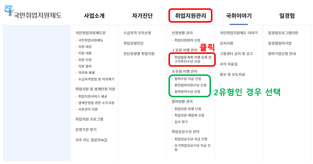 국민취업제도 구직수당 가족수당 신청방법