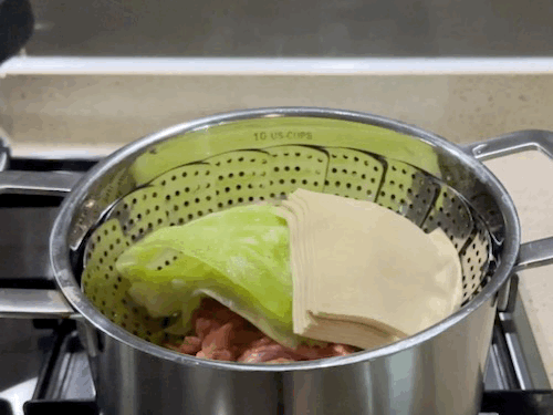 다이어트 도시락 &amp;#39;훈제오리 양배추쌈&amp;#39; 찌기