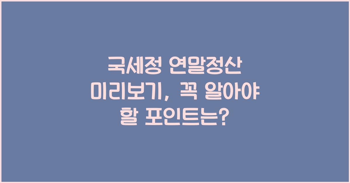 국세정 연말정산 미리보기