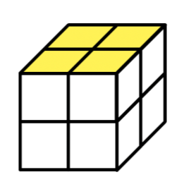 큐브 한쪽면을 맞춘 모양