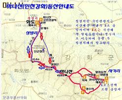 마니산 등산코스 및 지도