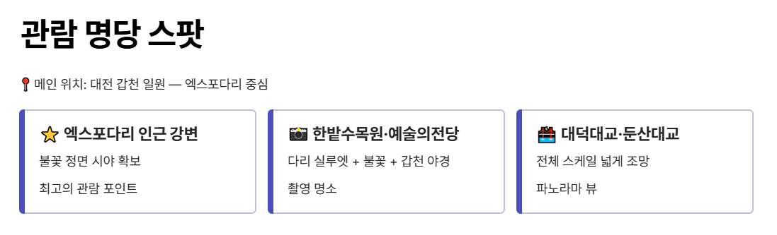 대전한화불꽃축제 명당자리