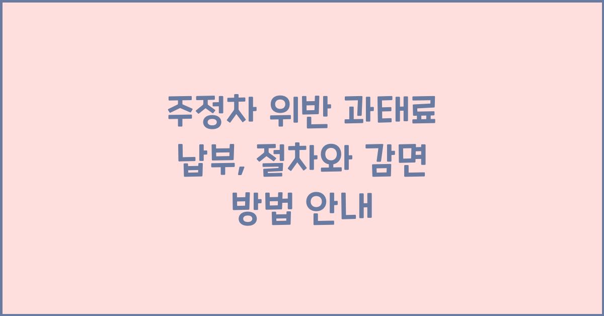주정차 위반 과태료 납부