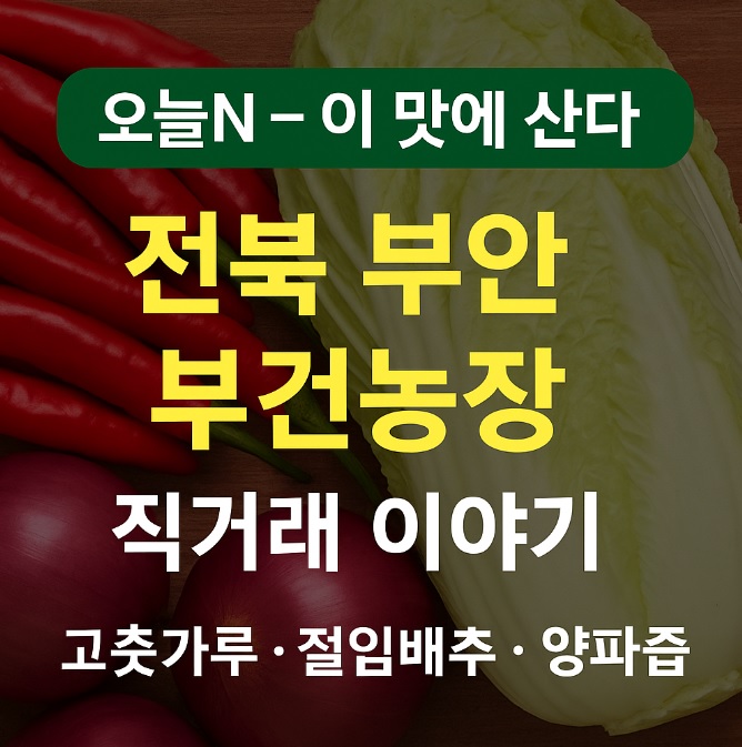 오늘N 이 맛에 산다 부안 부건농장 직거래 농산물 절임배추 고추가루 김장김치재료