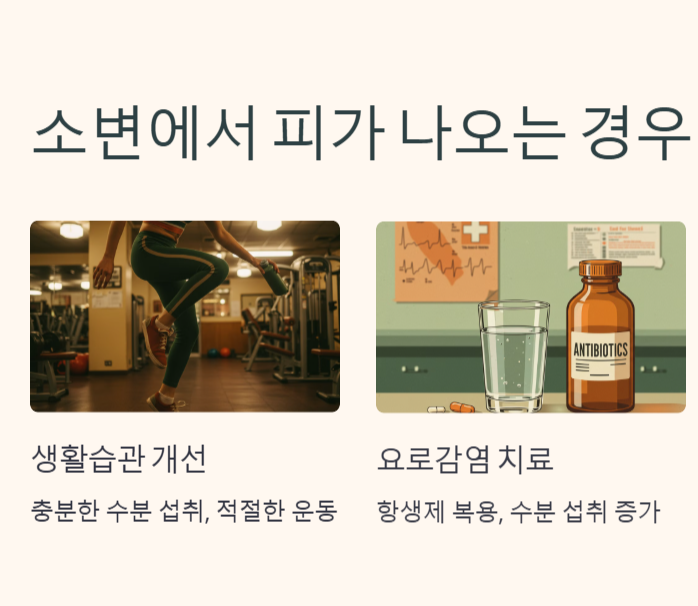 소변에서 피가