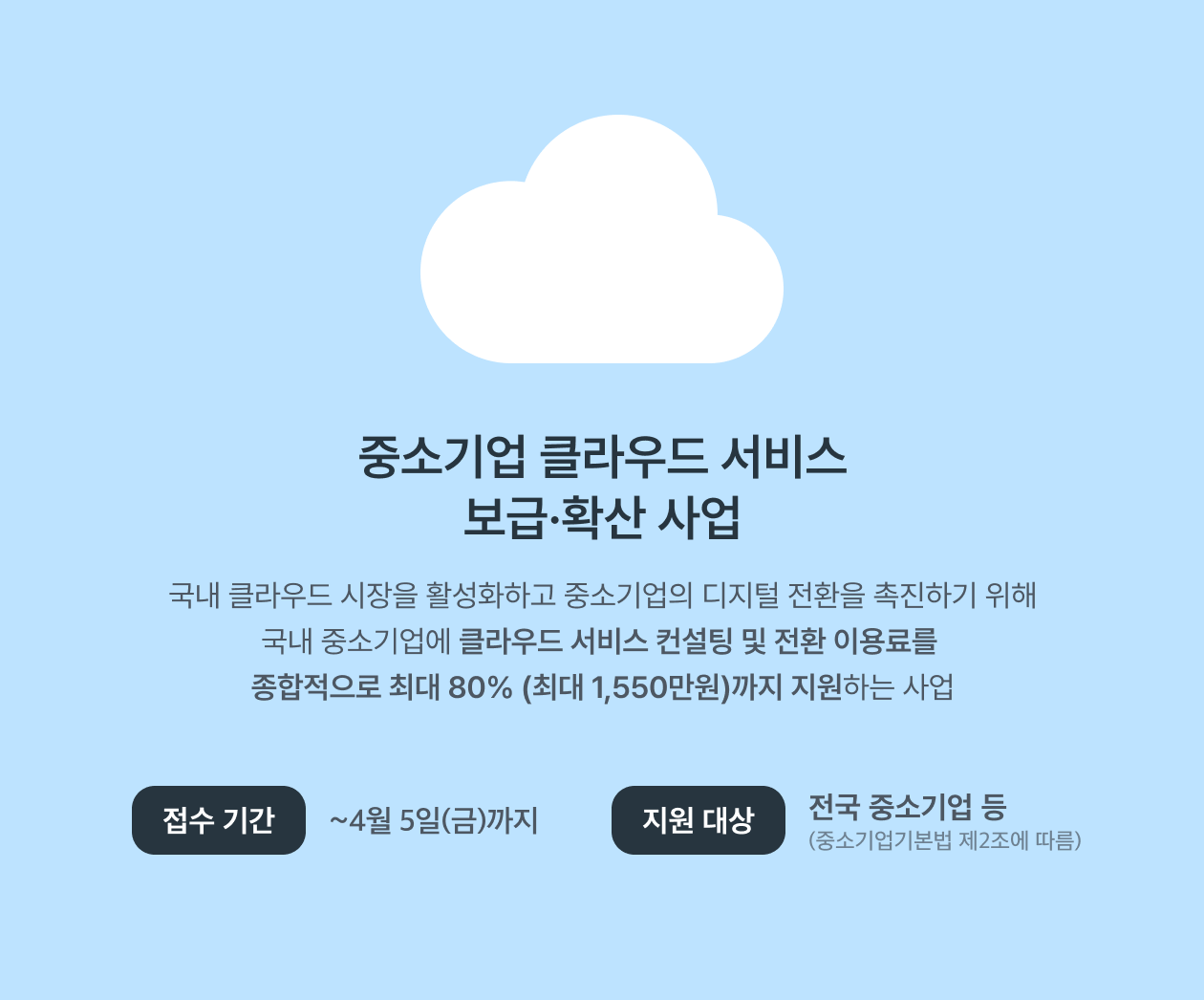 클라우드 서비스 보급 확산사업 이미지