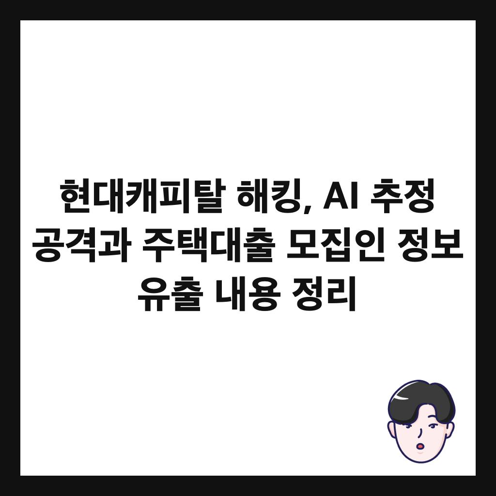 현대캐피탈 해킹, AI 추정 공격과 주택대출 모집인 정보 유출 내용 정리 썸네일