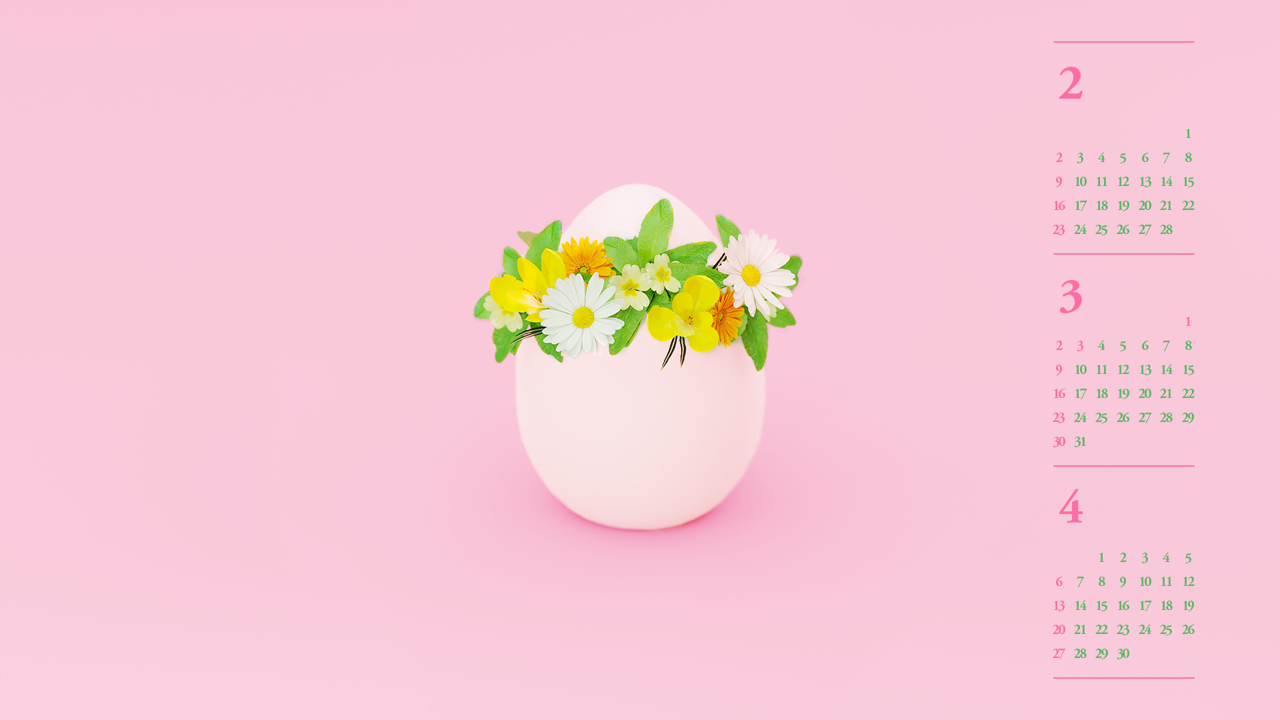 05 흰달걀과 꽃 B - 2025년3월 노트북배경화면