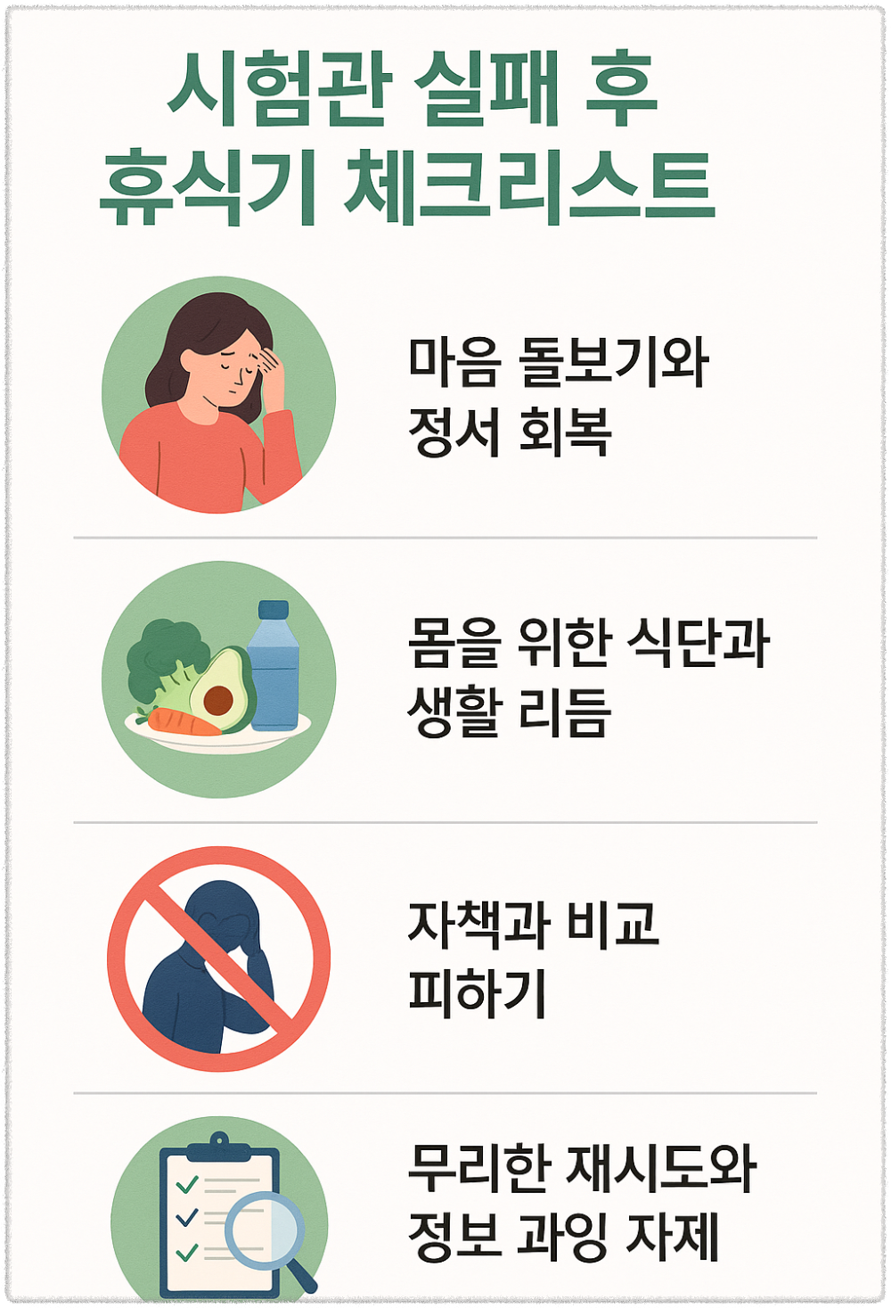 시험관 실패 후 휴식기 체크리스트 인포그래픽