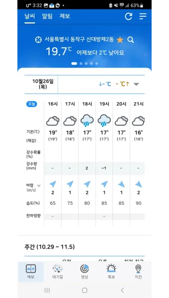 시간별 예보 체감온도 산책 코스 외출 준비물 점검_7
