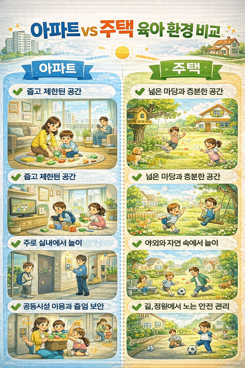 아파트 vs 주택 육아 환경 비교 관련 사진